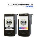 Pg 540xl / cl 541xl lot de 2 cartouches d'encre pour imprimantes compatibles : pixma mg3150-3250-3550-4150-4250 mx375-395-435-455-515-525 ts5151