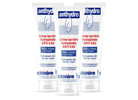 Sorifa - lot de 3 - anthydro - crème barrière - protection anti-eau – anti-frottement - mains visage et corps – haute tolérance - sans parfum -tube 125 ml - Clicktofournisseur.com